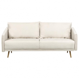 Beliani-MAURA-Driezitsbank-Lichtbeige-Polyester