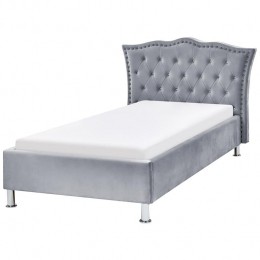 Beliani-METZ-Eenpersoonsbed-Grijs-90x200cm-Fluweel