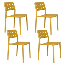 HousecraftLivingSerraTuinstoelenKunststofGeel-Setvan4