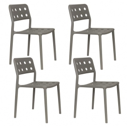 HousecraftLivingSerraTuinstoelenKunststofGrijs-Setvan4