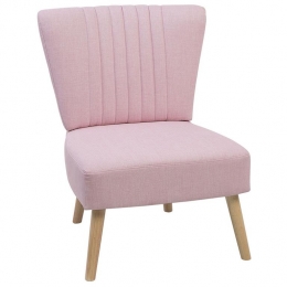 Beliani-VAASA-Fauteuil-Pastelroze-Polyester