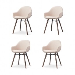 NolonNena-MaeEetkamerstoelenSetvan4-Beige-Walnoot
