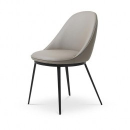 OlivineLouEetkamerstoelKunstleerTaupe-ZwartePoten