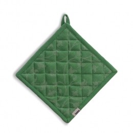 Kela-PannenlapSetvan4StuksKatoenGroenmetBloemen20x20