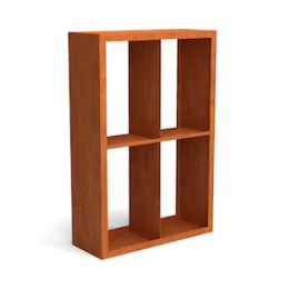 Eguracortenstaalhoutopslagonderverdeling4vakken1000x385x1500mm-Geroba