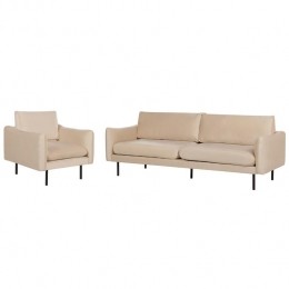Beliani-VINTERBRO-Bankenset-Beige-Fluweel