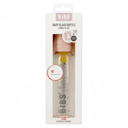 BibsZuigflesGlas225mlCompleteSetBlush