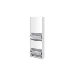 FeelFurniture-Schoenenkastmetspiegel-5Laden-Wit