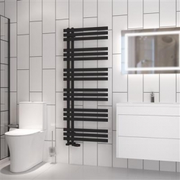 EastbrookHurleyhanddoekradiator60x150cm768Wzwartmatmetthermostaatzwartmat