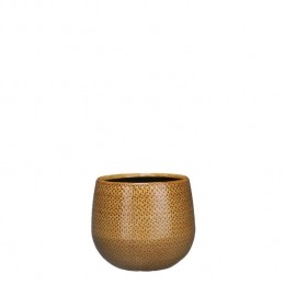 Gabrielpotroundochre-h14xd16cm-Micadecorations