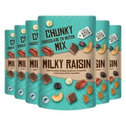 6xVerseKlassenotenChunkyChocoladeenNotenMixMilkyRaisin150gr