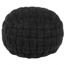 Beliani-HOPA-Poef-Zwart-45cm-Fluweel