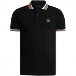 PoloShirtKorteMouwTrojanJacquardTrimOttomanRibPoloshirt