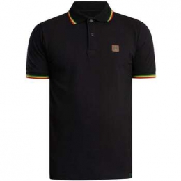 PoloShirtKorteMouwTrojanDriekleurigpiqupoloshirtmetpunt