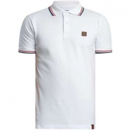 PoloShirtKorteMouwTrojanDriekleurigpiqupoloshirtmetpunt
