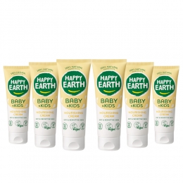 6xHappyEarthNourishingCream100NatuurlijkBabyKids75ml