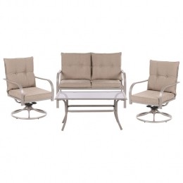 Beliani-MESTRINO-Loungeset4-zits-Beige-Staal