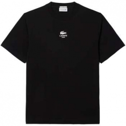 T-shirtKorteMouwLacosteSignatureSmallCrocodilePrintCottonT-ShirtBlack
