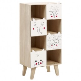 Beliani-RUPERT-Boekenkast-LichthoutWit-MDF