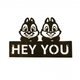 MetalDoorSignLedChipDaleHeyYouBlack30x1x19cm-Disney