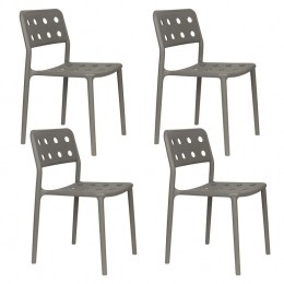 HousecraftLivingSerraTuinstoelenKunststofGrijs-Setvan4