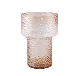 PTMDBlaneBrownDottedGlassVaseRoundWideBorderL