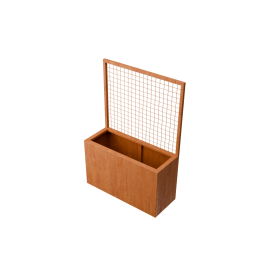 VertaRechthoekigeplantenbakcortenstaalmetklimnetL100xB40xH143cm-Geroba