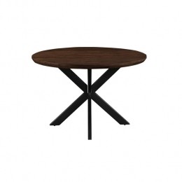 Livingfurn-EetkamertafelJesperRoundBrown120cm-Mangohout