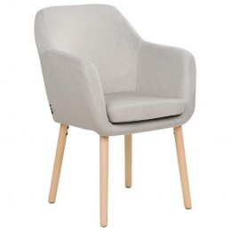 Beliani-YORKVILLEII-Eetkamerstoel-Taupe-Fluweel