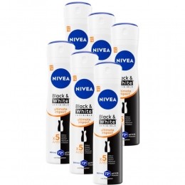 6xNiveaDeodorantSprayBlackWhiteUltimateImpact150ml