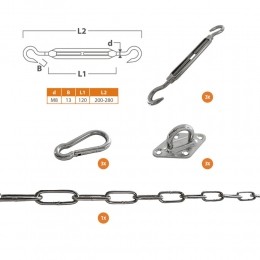 SchaduwdoekbevestigingssetdriehoekRVSA4M8spanner-Shadowcomfort