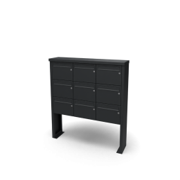 Multiboxbrievenbus3breed3hoogzwart-Geroba