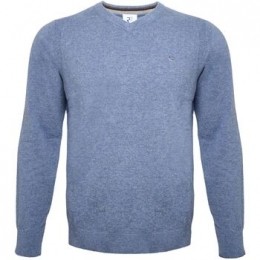 SweaterR2AmsterdamR2TruiV-HalsMerinowolBlauw