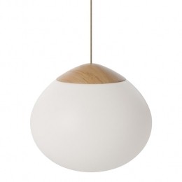 BoliaAcornHanglamp41cm-Opaalglas-Eiken