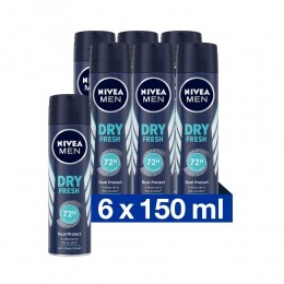 6xNiveaMenDeodorantSprayDryFresh150ml
