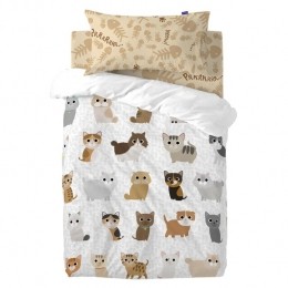CatsDekbedovertrek2-delig115x145cmMaxiledikantMrFoxVeelkleurig100katoendekwaliteitvan150TC