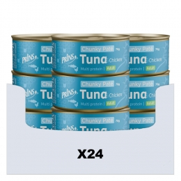 24xPrinsChunkyPatKattenvoerNatTonijnKip70gr
