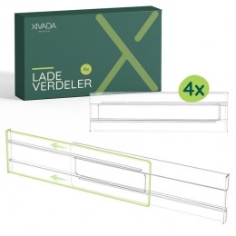 XIVADALadeverdelerEzra-Verstelbaar-Transparant-PET-4stuks