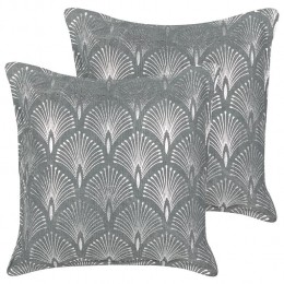 Beliani-HOYA-Sierkussensetvan2-Grijs-45x45cm-Katoen