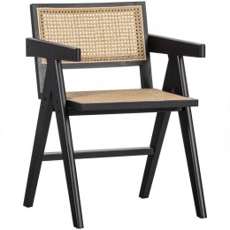 WOOODGunnEetkamerstoel-Rattan-Zwart-80x54x54