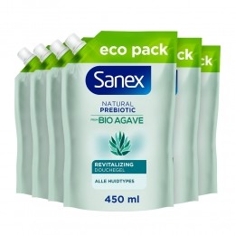 6xSanexAgaveRevitalizingDouchegelNavulling450ml