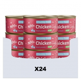 24xPrinsChunkyPatKattenvoerNatKipKalkoen70gr