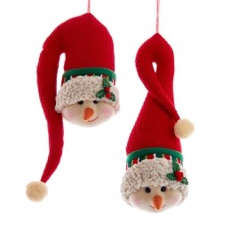 10inchFabricSnowmanHeadOrn2AsstdPolyester26162x1016x1016cmkerstornament-Kurtsadler