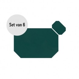 KrumblePlacematonderzetter-PULeder-Groen-Setvan6