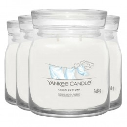 4xYankeeCandleGeurkaarsMediumJarCleanCotton368gr