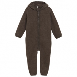 Huttelihut-KidsPramSuitBearEarsWoolFleece-Overallmaat98bruin