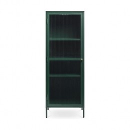 OlivineKatjaSmalleMetalenVitrinekastmetRibglas-B58cm-Groen