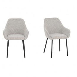 LucyEetkamerstoelen-Armleuning-BeigeStof-Setvan2