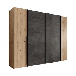 Meubella-KledingkastNassau-Eiken-Grijs-270cm