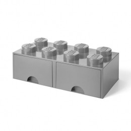 LEGOBrick8OpbergboxMetLade-Grijs